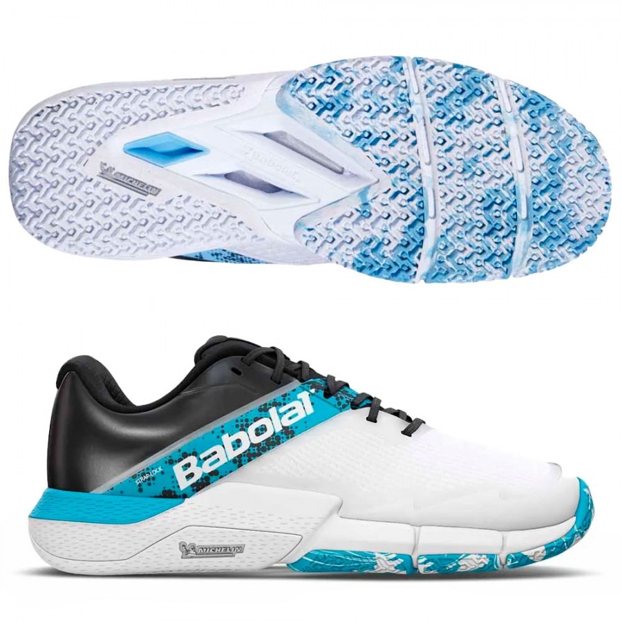 CALZADO BABOLAT MOVEA 2 MEN WHITE CYAN BLUE 2025